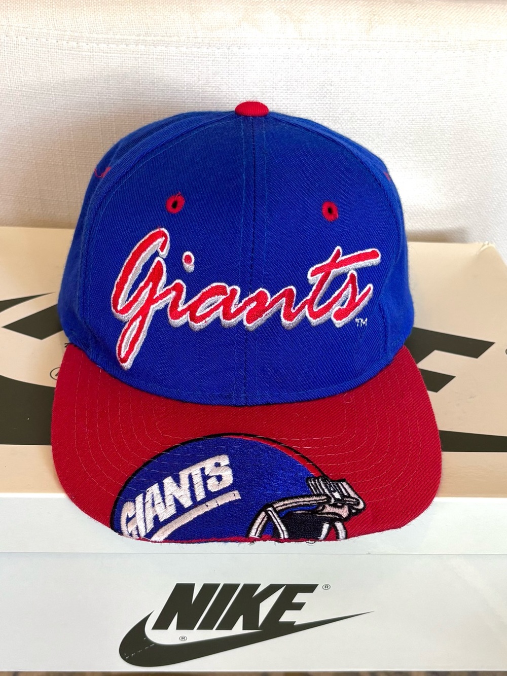 Vintage 90s New York Giants Starter Hat Wool Snapback Cap Helmet Brim Rare NY